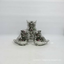 Lovely Owl Glitter Electroplating Ceramic Decoration